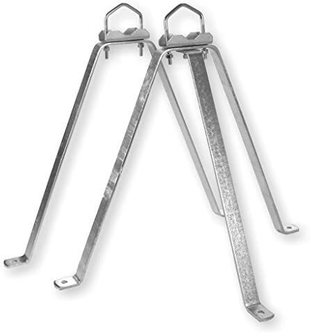 Erwin Weiß GmbH 2-teiliges Mauerhalter Set mit 42cm Wandabstand I Halterung für Rohre bis 60mm Durchmesser I Wandhalterung für Mast & Satellitenschüssel I Wandabstandshalter aus verzinktem Stahl