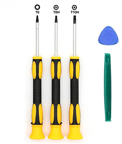 Fongmore Set di cacciaviti Torx T6 T8H T10H con foro di sicurezza per controller Xbox One 360 PS3 PS4 Kit di strumenti di riparazione con spudger sicuro