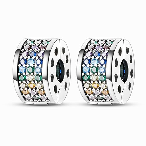 Hapour Clip Spacer Charm für Armband Clip Verschluss Stopper Bead Spacer DIY Fit European Snake Armband Openable 925 Sterling Silber Perlen Schmuck für Frauen