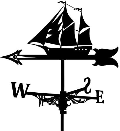 Wikinger Schlachtschiff Metall Hof Metall Windfahne Ornament Vintage Piratenschiff Wetterfahne Windrichtungsanzeige für Outdoor Garten Dach Paddock Dekoration