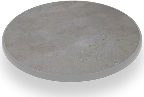 ohopula Concrete | Premium-Tischplatte, rund, Ø85cm, wetterfest, stoß- und Kratzfest, Tischplatte für Bistro- und Stehtische | für Innen- und Außen