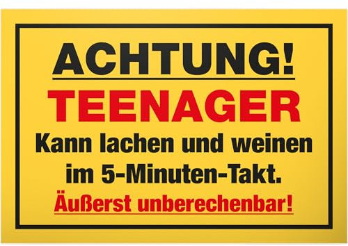 DankeDir! Unberechenbar - Kunststoff Schild 30 x 20 cm - Geschenkidee Teenager Spruch Zimmer Türschild Jungen & Mädchen Jugendzimmer - Dekoration Deko Geschenk Idee Jugendliche Tür Deko Geburtstag