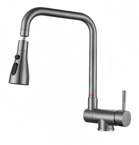 Vorfenster Küchenarmatur grau Hochdruck Wasserhahn Küche 304 Edelstahl