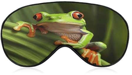 Schlafmaske, Frosch, lichtblockierend, Augenabdeckung mit verstellbarem Riemen, Augenabdeckung