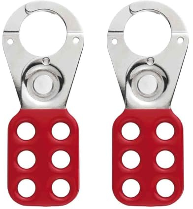 2 stycken hasp, låshap, hasplås, hasp-hänglås, lås ut tag hasp, låsa ut hasp, låsa ut hasp, låshape lockout, 25 mm öppningsavstånd (röd)