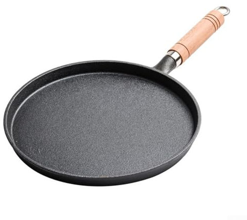 Élégante crêpière antiadhésive en fonte de 26 cm, construction épaisse