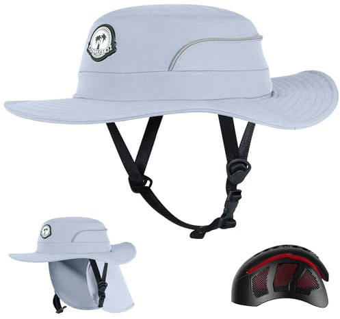 Tontron Waterports Cappello con guscio rigido per surf, SUP, kayak e sport acquatici (grigio, M)