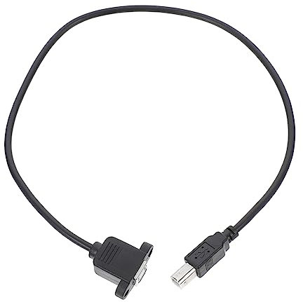 KICHOUSE 50cm Usb 2.0 Printer Extension Cable b Male to b Female Right Angle Connector for Scanner and Portable Hard Drive Compatible with