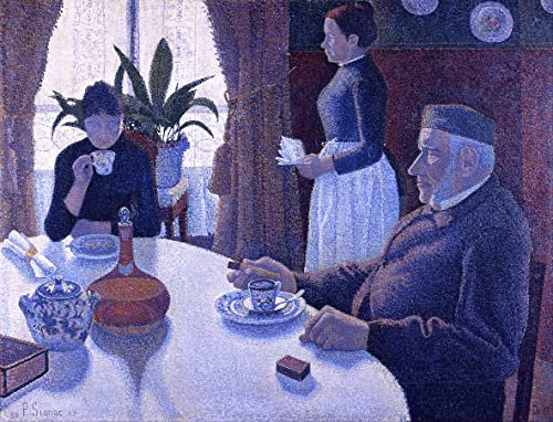 ZHAOSHAN Berühmte Gemälde Kunst Poster Leinwand Tier Bild Frühstück von Paul Signac klassischer Kunstdruck für Wanddekoration 60x90cm