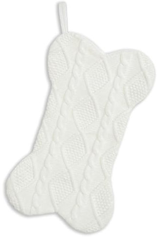 MISNODE Weihnachtsstrumpf für Haustiere, 41,9 cm, Gestrickter Weihnachtsstrumpf für Hunde, Großer Knochenförmiger Weihnachtsstrumpf Zum Aufhängen für Hunde, Katzen, Haustiere (B)