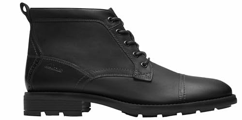 Clarks Botas Chelsea con cremallera para hombre, Negro desgastado, 43 EU