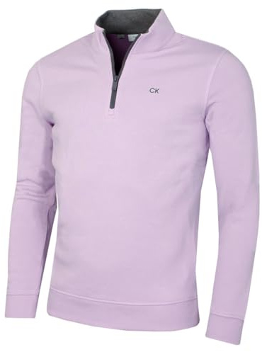 Calvin Klein Herren 2026 Rocky Half Zip Golfpullover - Blasses Flieder - M