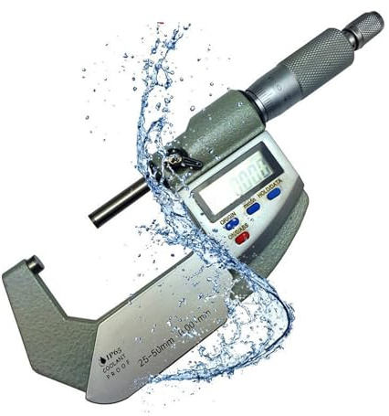 Bügelmessschraube, 0-25-50-75-100mm 0,001 Mm Digitaler Mikrometer IP65 Wasserdichtes Digitales Außenmikrometer Elektronisches Mikrometerwerkzeug, Hohe Präzision(75-100mm)