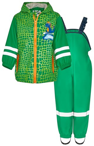 Playshoes Regndräkt i två delar, maskdräkt, vattentät, Dino, 140