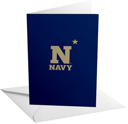 Desert Cactus United States Naval Academy 5x7 Inch Greeting Card Midshipmen Navy USNA Single Folded Cardstock with Envelope Party Celebration Officially Licensed (5x7 Card A - Congrats)
