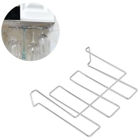Mikinona Wall-mounted Stemware Glass Rack 304 Stainless Steel Wine Glass Holder under Cabinet Wine Rack for Kitchen Bar Storage