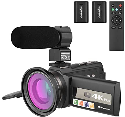 Appareils Photo Numériques, Caméscope caméra vidéo wifi 4K / 60FPS 48MP Enregistreur de caméra Vlogging numérique sertie de 16x Zoom 3 pouces écran tactile Ivre Montoir de chaussures à froid infraroug