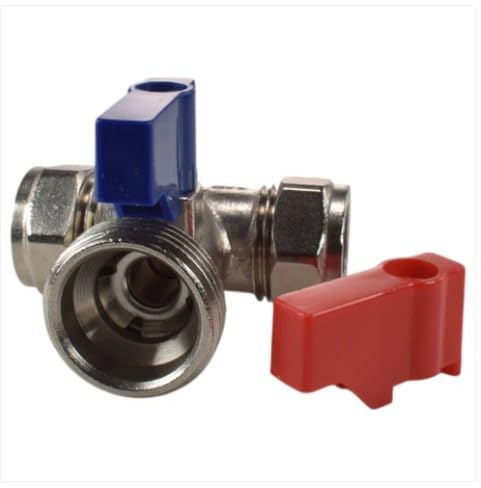 AP Supplies Brass Compression Tee Valve 15mm, 3/4in BSP Male