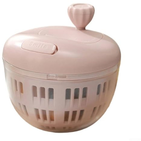 Yuanpgky Essoreuse à salade pour laitue et légumes, essorage manuel à manivelle et laveuse avec base antidérapante, bol à salade de cuisine multifonction et fruits (rouge clair)