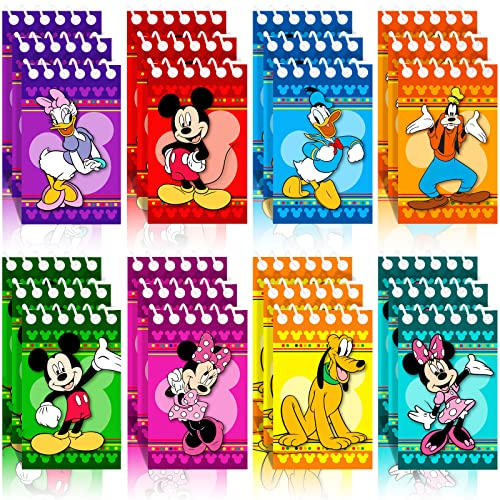 Mouse Birthday Party Supplies, 24Pcs Mini Notepads for Mickey Birthday Party Gifts, Goodie Bag Stuffers, Classroom Rewards, 8 Types