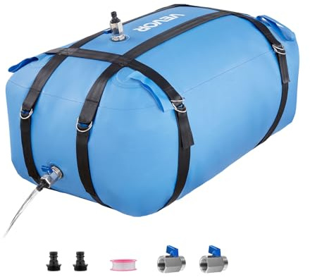 VEVOR Water Storage Bladder, 35 Gallon Large Capacity TPU Soft Water Bag, Portable & Collapsible Water Storage Containers, Leakproof & Wear-Resistant RV Waters Tank for Camping Irrigation Outdoor Use