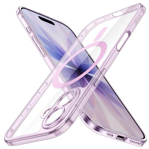 JETech Magnetische Dünn Hülle für iPhone 17 6,3 Zoll Kompatibel mit MagSafe, Vollständig Kameraschutz, Ultra Slim Leicht Klar Minimalistische Handy Schutzhülle (Lavendel)