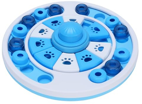Fdit Juguete Rompecabezas para Perros, Alimentador Lento, Mejora la Inteligencia, Estimula la Diversión para Mascotas, Juego de Entrenamiento para Perros y Gatos, Material Resistente PP+ABS (Blue)