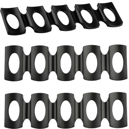 Wellrun 3Pcs Collapsible Silicone Refrigerator Bottle Holder,Stackable Non Slip Fridge Bottle Organiser,Stacking Mat for Wine Beer Drinks Storage(Black)