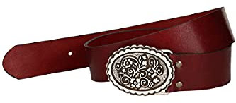Spieth & Wensky Damen Damen Trachten Ledergürtel Ornament rot, ROT, 75