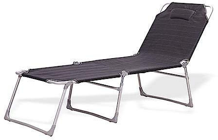 XL HOHE STABILE - 71 cm BREITE - DREIBEIN Liege mit KOPFPOLSTER Farbe : ANTHRAZIT - aus Aluminium 205 x 71 x 40 cm - STABIELO Belastung ca. 140 Kilo -