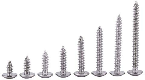 200 Piezas M3 Acero Inoxidable SS304 Tornillos Autorroscantes Pan Flat Truss Head Tornillos Tornillos para Madera (C: truss head)