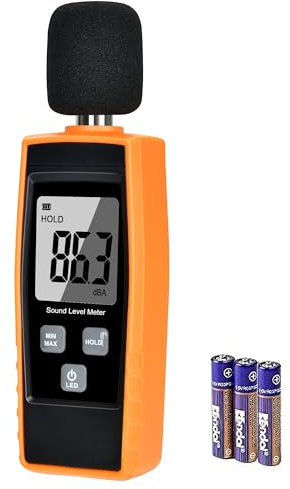 Hand-Held Sound Level Meter,V·RESOURCING 30~130 dB Decibel Noise Measurement Tester with Backlight Digital LCD Display for Indoor/Outdoor Uses [Max/Min/Hold Function]