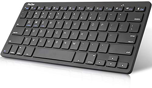 ProCase Mini Clavier QWERTY USA sans Fil, Compatible pour Tous Les Tablettes, Ordinateurs ou Téléphones(Android, Windows ou iOS), Portable, Fin et Léger, Portée de 10 Mètres, Touches Bien Espacées