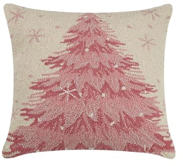 PINK CHRISTMAS TREE HOOK PILLOW