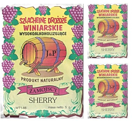 Hugbert Weinhefe Sherry für schwere Weine 100% natürlisches Produkt Hefe, Wein, 3 Stück