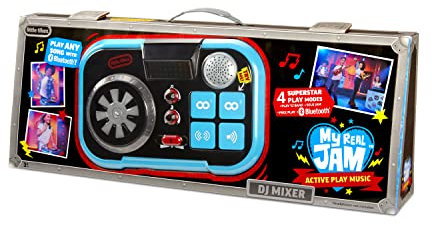 Little Tikes My Real Jam Table DJ – Table de mixage avec 1 étui – 4 modes de jeu, contrôle du volume, connexion Bluetooth – Encourage les jeux imaginatifs & créatifs – 3 ans & +
