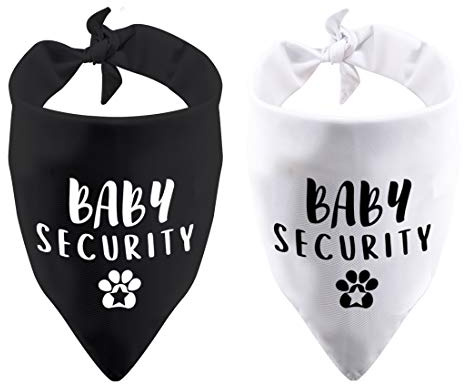 Hunde-Halstuch, Baby-Sicherheit, Schwangerschaftsankündigung, Geschenk (Sicherheit D), 2 Stück