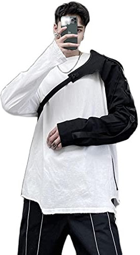 Männer Persönlichkeit Eine Hülse Weste Hip Hop Punk Taktische Frachtweste Mann Asymmetrische Techwear Weste DJ Singer Bühne Kostüm