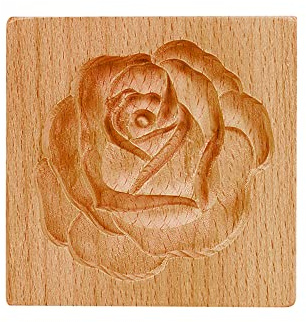 3D-Backform aus Holz, Kekspresse, Stempel, Formen zum Selbermachen, Keksstempel, Prägung, Basteln, Dekorieren, Backwerkzeug für Party, Hochzeit, Weihnachten (Rose)