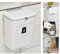 Poubelle à compost pour cuisine – 9 L – Poubelle de comptoir ou sous l'évier, petite poubelle à suspendre avec couvercle pour salle de bain/chambre(blanc)