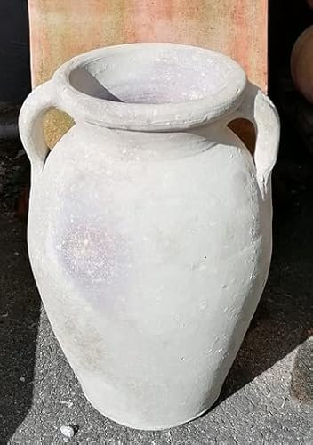 Generisch Rustikale Amphore Krug Vase ca. 38 cm hoch mit 2 Henkel aus Terracotta Terrakotta Krug Vase Garten Deko Mediterran