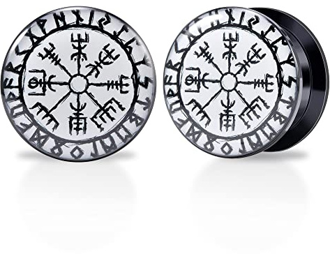 TBOSEN EN 1 Paar Acryl und Epoxid Insekt Schädel Schafskopf Dreieck Punk Element Schraubohren Tunnel Stecker Expander Piercing Modisches Geschenk 2g-1-3/16Zoll in 6mm-30mm