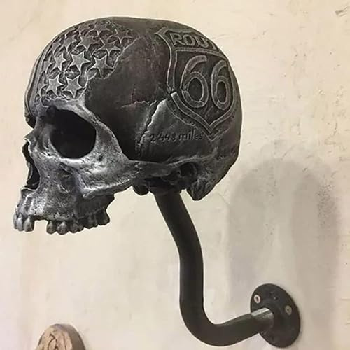 Motorrad Schädel Helmhalter, Wand Skull Kopfhörerhalter, Totenkopf Helm Halter Wandhalterung, Motorcycle Skull Helmet Holder, Motorrad Helm Halterung Geschenk (Color : A, Size : Small Skull)