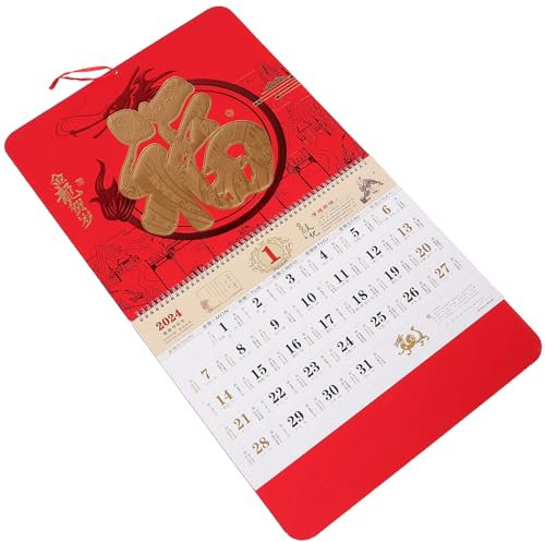 ifundom Wandkalender Chinesischer Jahreskalender Monatskalender Hängekalender Papier Kalenderdekoration Jahreskalender Zum Aufhängen