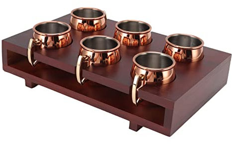 Sluffs Moscow Mule Kupferbecher-Set 6, Kupferbecher 2 Oz Cocktail-Set Mit Strohhalm-Untersetzer Für Wein, Bier, Kalte Getränke, Bar, Party, Geschenke