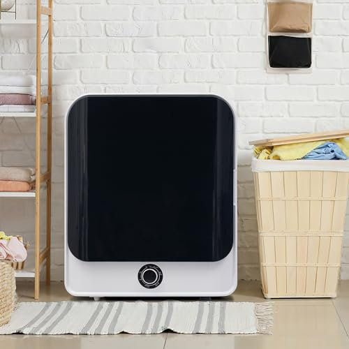 Qiang Sèche-Linge 3Kg Réel Jusqu'à 4,5Kg Mini Sèche-Linge Sèche-Linge pour Vêtements Autoportant Ou Mural Portable Séchage Doux Et Précis,Cinq Programmes De Séchage,Blanc
