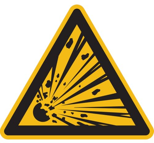 Dreifke® Aufkleber Warnschild, Warnung vor explosionsgefährlichen Stoffen W002 | 200mm | ASR A1.3 (DIN EN ISO 7010), 1 Stk