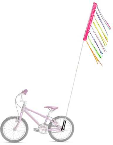 6 ft Bike Safety Flag with Pole - Pink, Go Kart, Trike, Dirt Bike, Mobility Scooter, Kayak - Waterproof, Reflective, Telescopic Mount