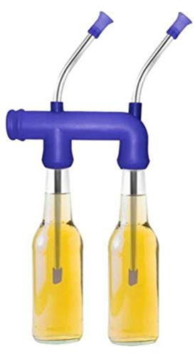 Doppelter Bierschnorchel-Bierspender College-Partys, Geburtstage, Weihnachten, Neujahr, Party (Blau)