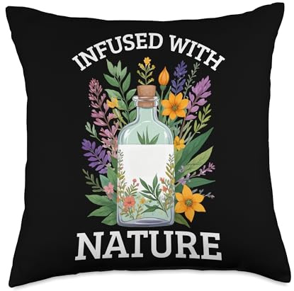Infused with Nature Floral Herbal Essence Throw Pillow